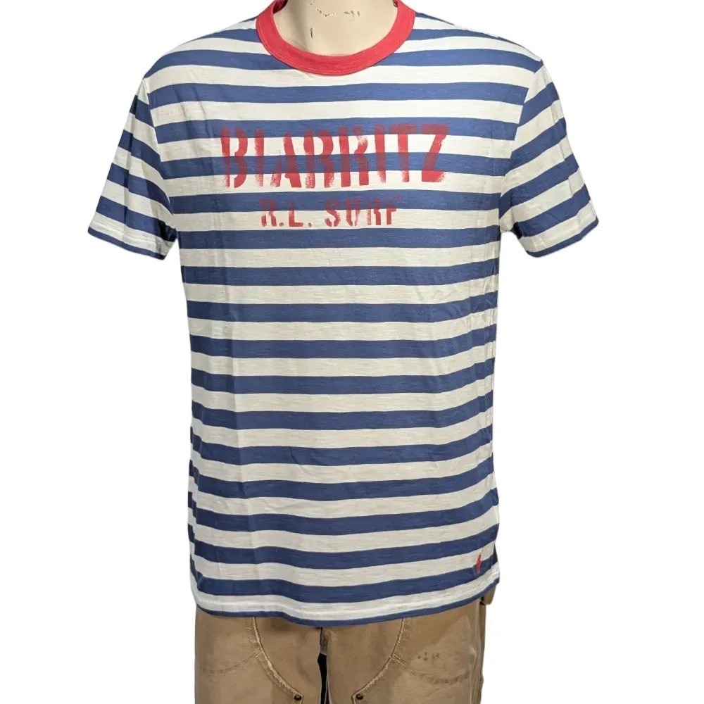 Polo Ralph Lauren Men's Cotton Biarritz RL Surf Striped T-Shirt Sz S NWT $75